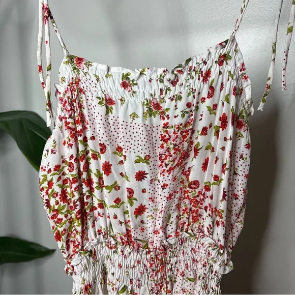 2/15$ 🍒 NWT Zara Floral Polka Dot Romper Ruffle Hem Feminine Summer One-Piece - Picture 4 of 10